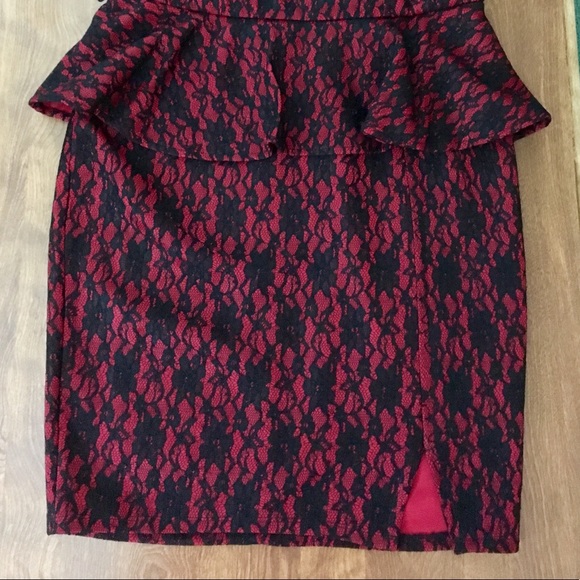 Rebel Wilson for Torrid Peplum Red & Black Dress - Picture 5 of 5